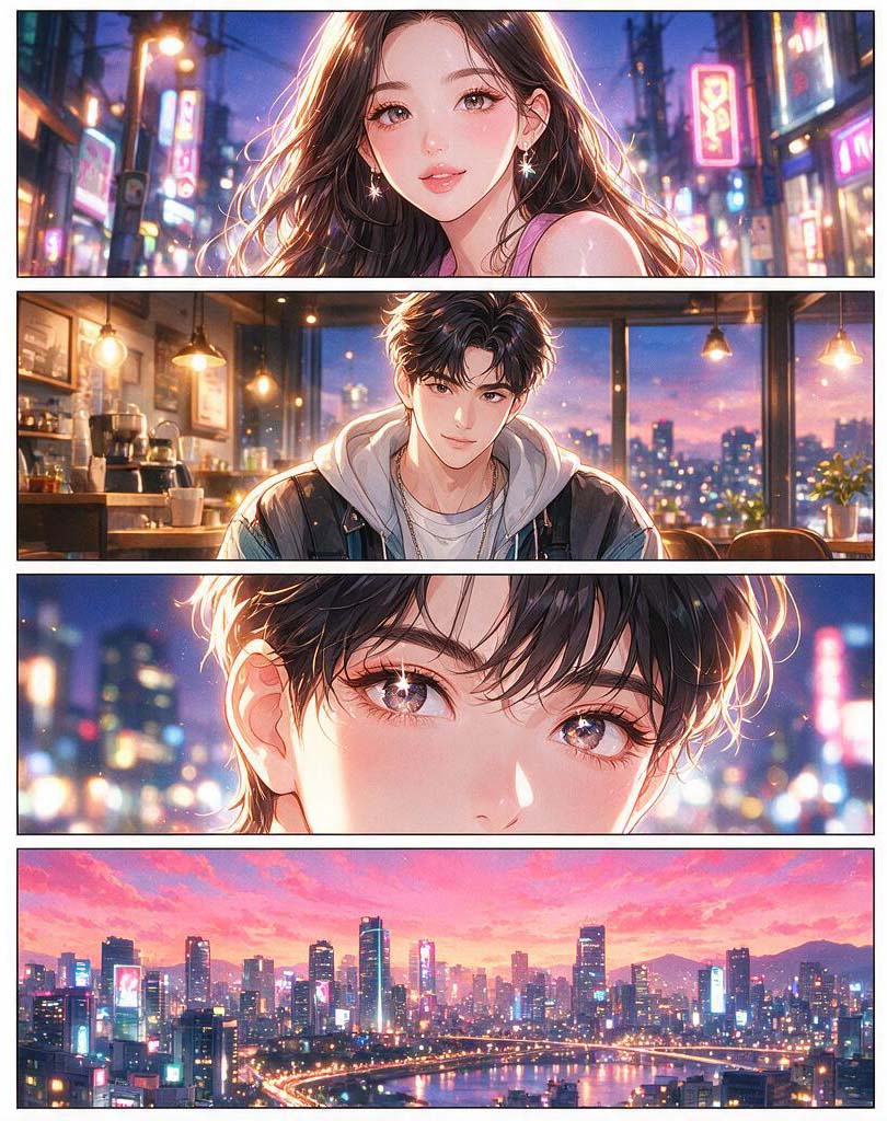 exemplo do estilo Manhwa / Digital coreano